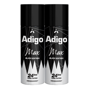 Adigo Max Black Edition Deodorant 165ml(Pack Of 2)