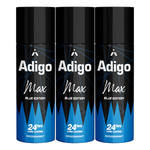 Adigo Max Blue Edition Deodorant 165ml(Pack Of 3)