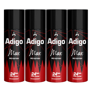 Adigo Max Red Edition Deodorant 165ml(Pack Of 4)