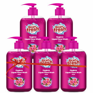 Stanfresh Hygiene Liquid Hand Wash Rose 500ml(Pack Of 5) - Stanvac Prime